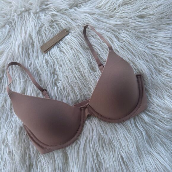 Skims Fits Everybody Scoop Plunge Bra Sienna Size 34D - Picture 2 of 7